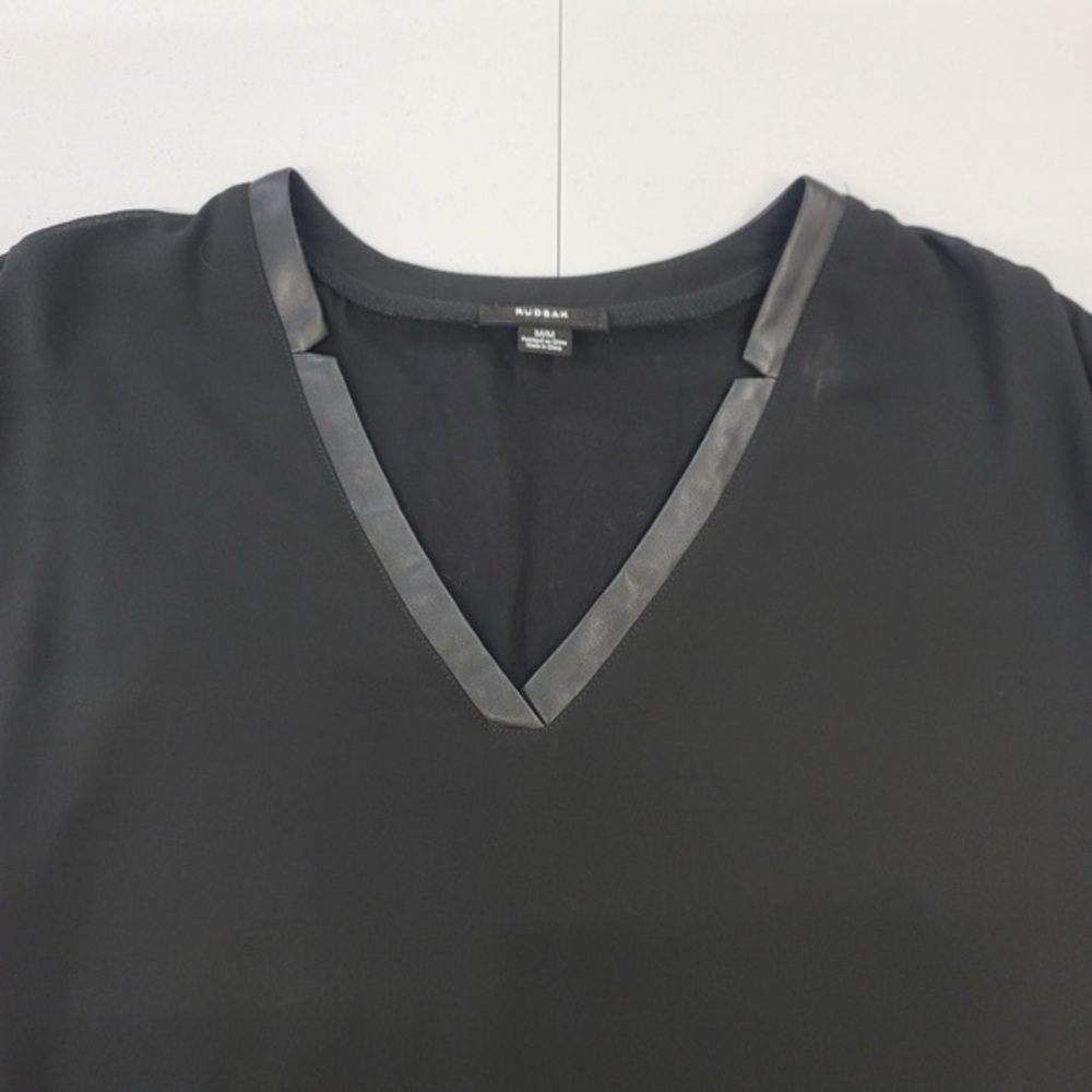 Rudsak v neck leather trim midi dress - Picture 5 of 5